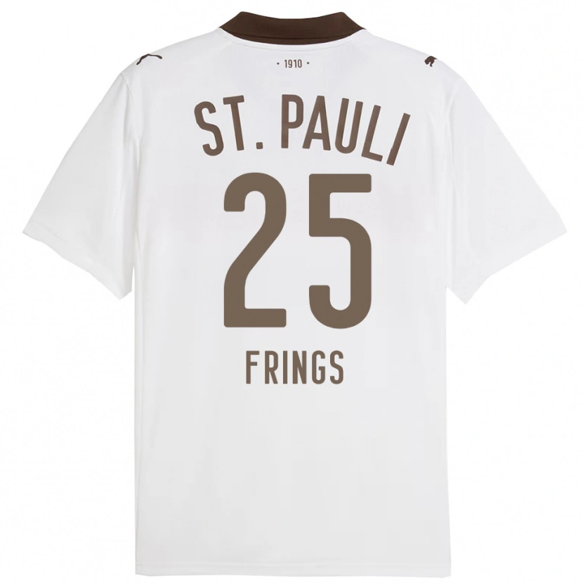 Danxen Män Emma Frings #25 Vit Röd Bortatröja Matchtröjor 2025/26 Tröjor T-Tröja