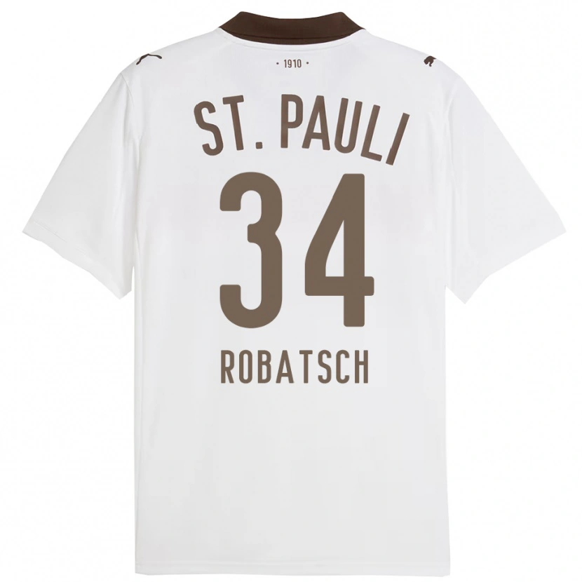 Danxen Män Jannik Robatsch #34 Vit Röd Bortatröja Matchtröjor 2025/26 Tröjor T-Tröja