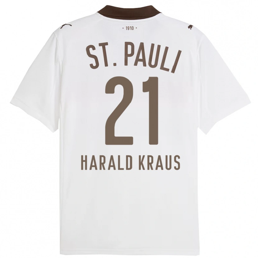 Danxen Män Stefan Harald Kraus #21 Vit Röd Bortatröja Matchtröjor 2025/26 Tröjor T-Tröja
