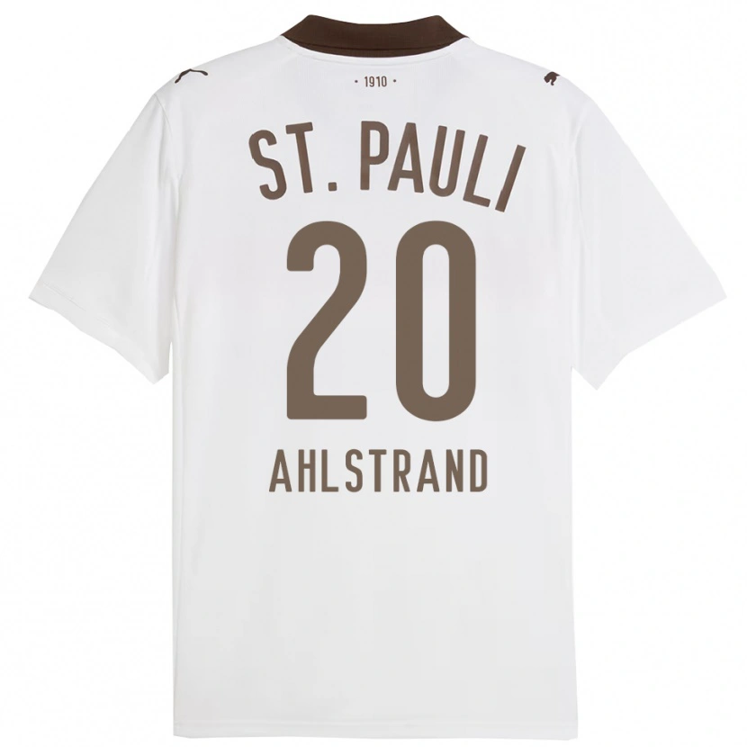 Danxen Män Erik Ahlstrand #20 Vit Röd Bortatröja Matchtröjor 2025/26 Tröjor T-Tröja