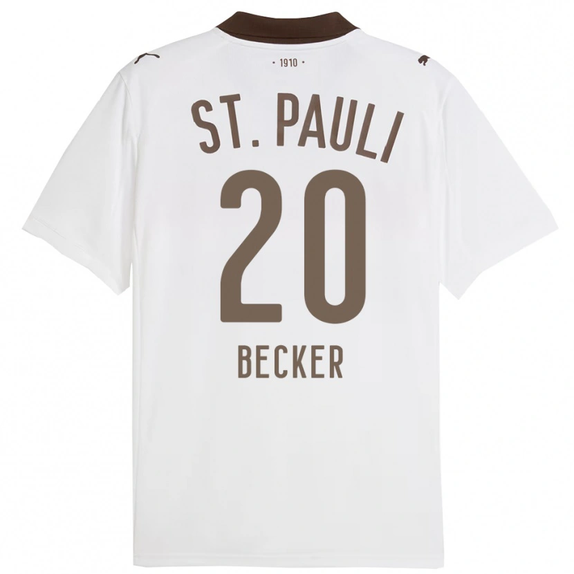 Danxen Män Jesper Becker #20 Vit Röd Bortatröja Matchtröjor 2025/26 Tröjor T-Tröja