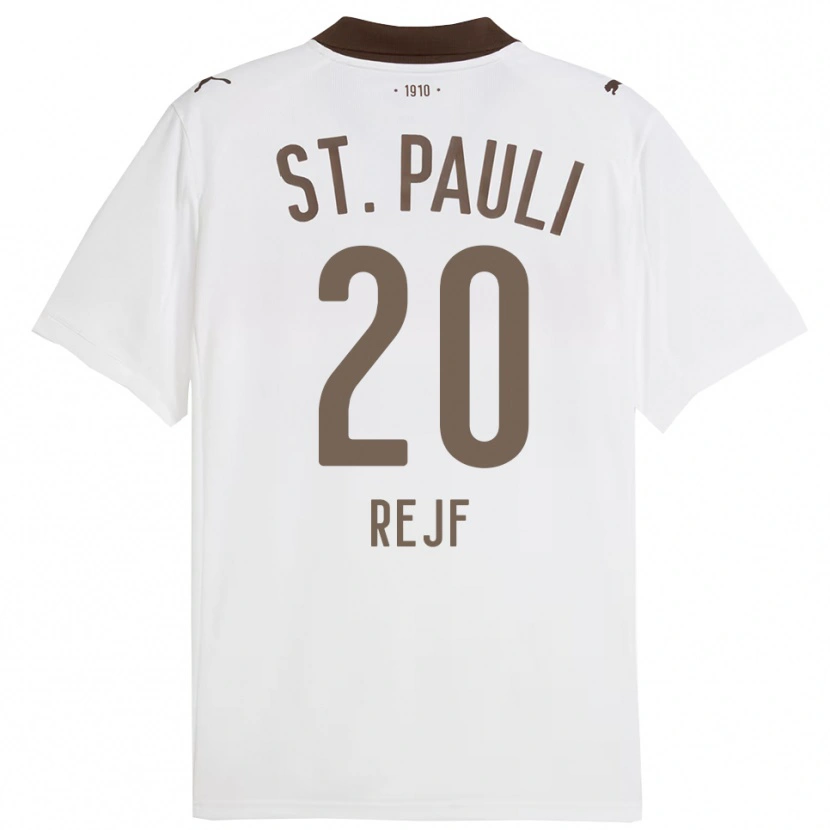 Danxen Män Petr Rejf #20 Vit Röd Bortatröja Matchtröjor 2025/26 Tröjor T-Tröja