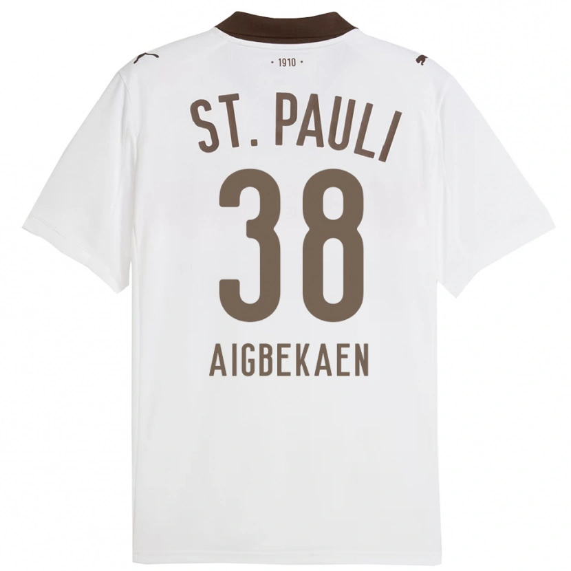Danxen Män Romeo Aigbekaen #38 Vit Röd Bortatröja Matchtröjor 2025/26 Tröjor T-Tröja