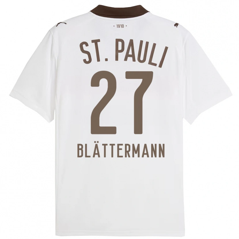 Danxen Män Levin Blättermann #27 Vit Röd Bortatröja Matchtröjor 2025/26 Tröjor T-Tröja