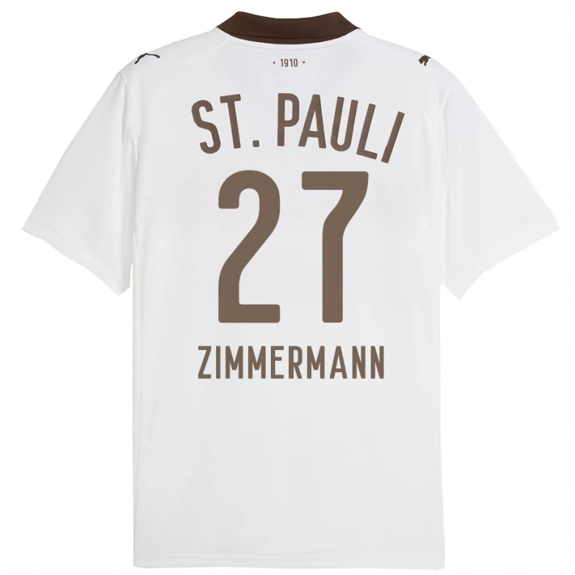 Danxen Män Tara Zimmermann #27 Vit Röd Bortatröja Matchtröjor 2025/26 Tröjor T-Tröja