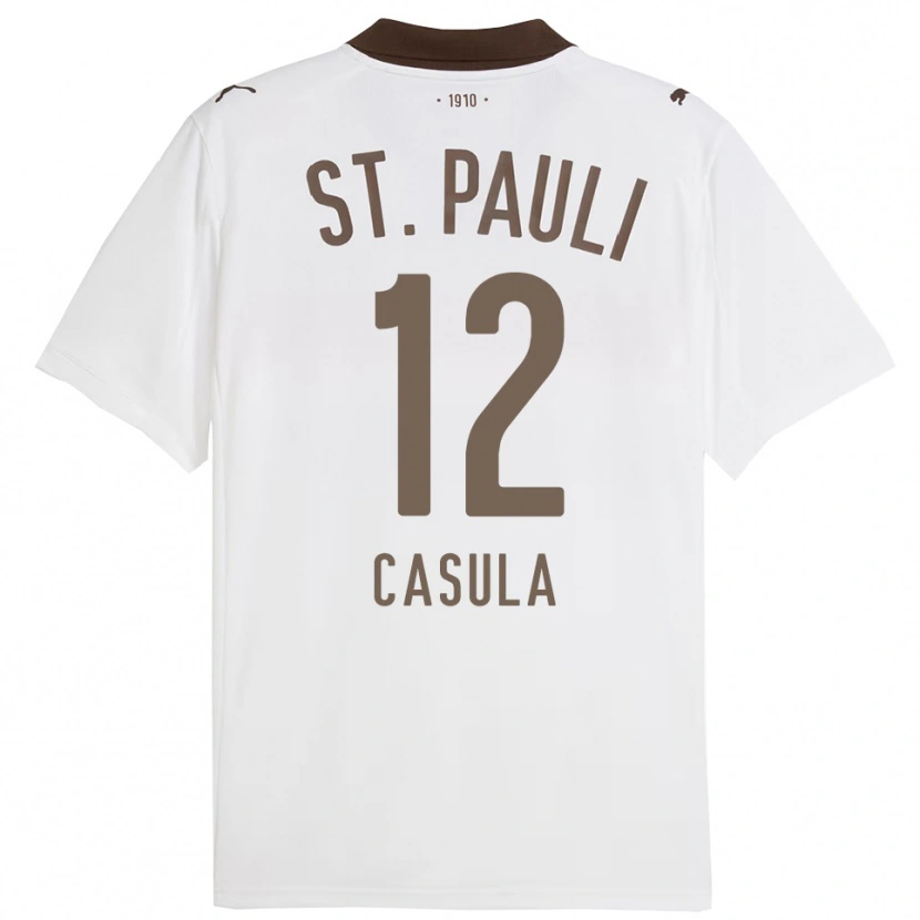 Danxen Män David Casula #12 Vit Röd Bortatröja Matchtröjor 2025/26 Tröjor T-Tröja