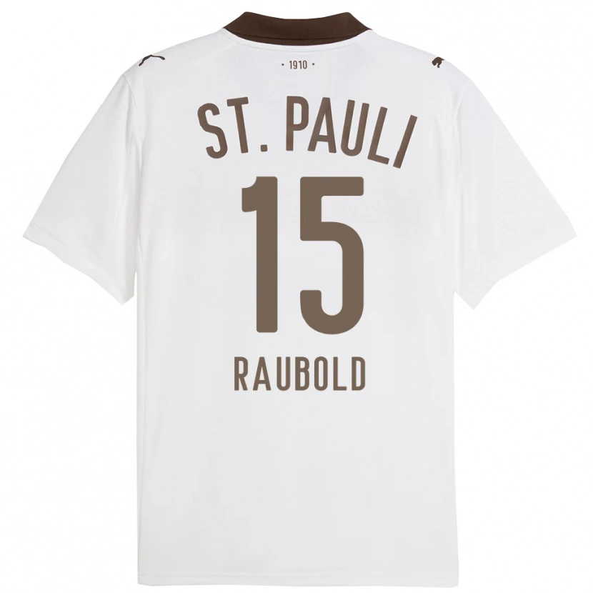 Danxen Män Jannis Raubold #15 Vit Röd Bortatröja Matchtröjor 2025/26 Tröjor T-Tröja