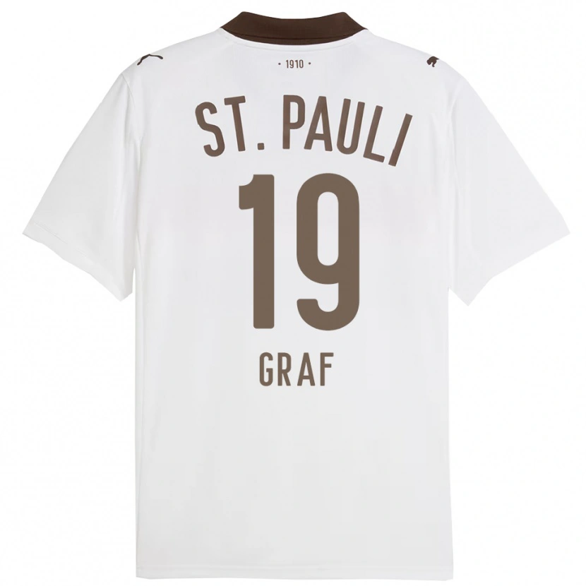 Danxen Män Alexander Graf #19 Vit Röd Bortatröja Matchtröjor 2025/26 Tröjor T-Tröja