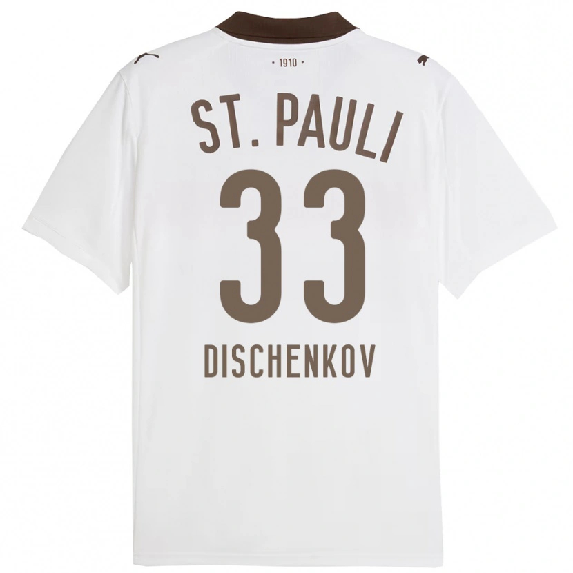 Danxen Män Dimitri Dischenkov #33 Vit Röd Bortatröja Matchtröjor 2025/26 Tröjor T-Tröja