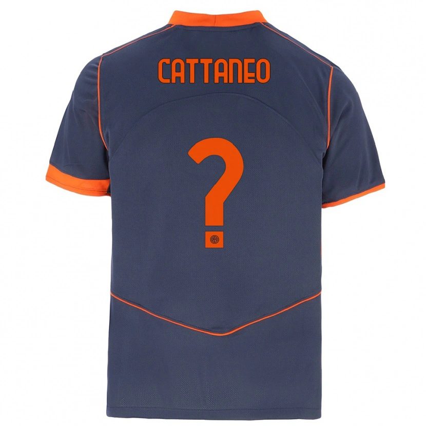 Danxen Män Filippo Cattaneo #0 Grå Orange Tredjesatsen Matchtröjor 2025/26 Tröjor T-Tröja