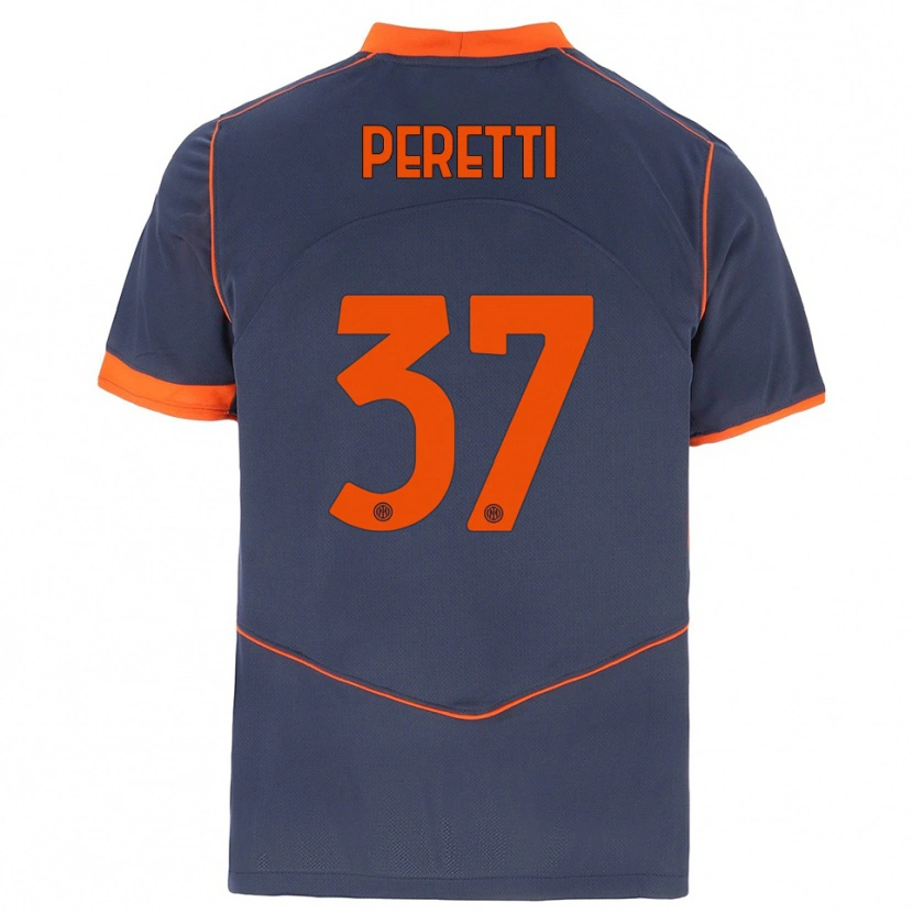 Danxen Män Lorenzo Peretti #37 Grå Orange Tredjesatsen Matchtröjor 2025/26 Tröjor T-Tröja