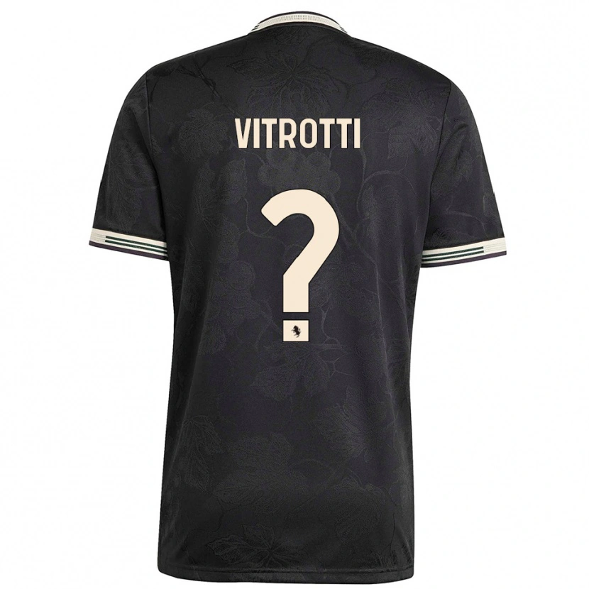 Danxen Män Matteo Vitrotti #0 Svart Vit Grön Tredjesatsen Matchtröjor 2025/26 Tröjor T-Tröja