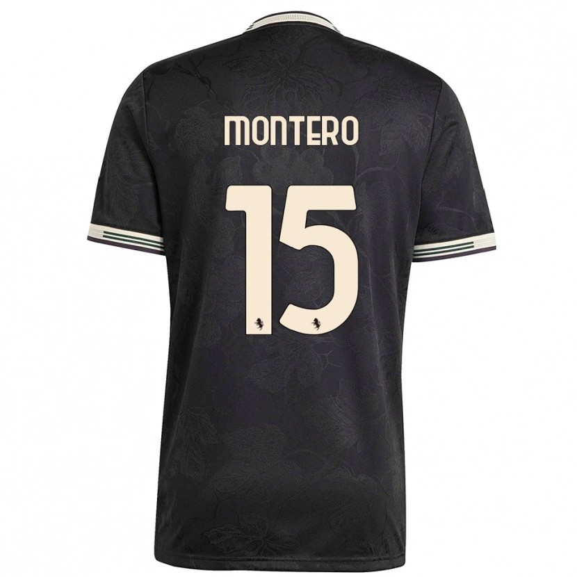 Danxen Män Alfonso Montero #15 Svart Vit Grön Tredjesatsen Matchtröjor 2025/26 Tröjor T-Tröja