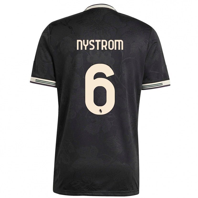 Danxen Män Paulina Nyström #6 Svart Vit Grön Tredjesatsen Matchtröjor 2025/26 Tröjor T-Tröja