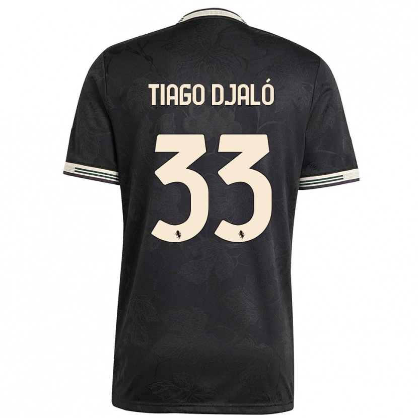 Danxen Män Tiago Djaló #33 Svart Vit Grön Tredjesatsen Matchtröjor 2025/26 Tröjor T-Tröja