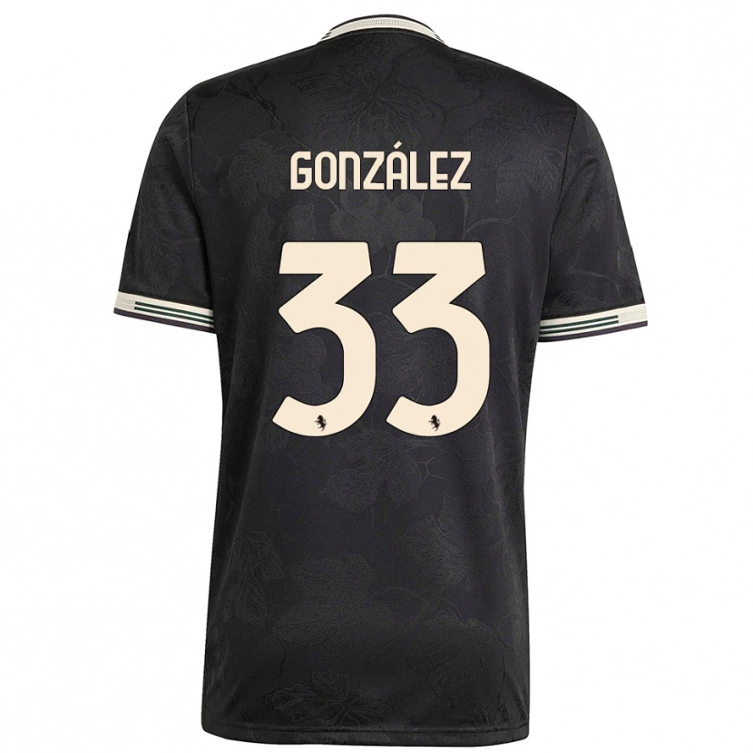 Danxen Män Facundo González #33 Svart Vit Grön Tredjesatsen Matchtröjor 2025/26 Tröjor T-Tröja