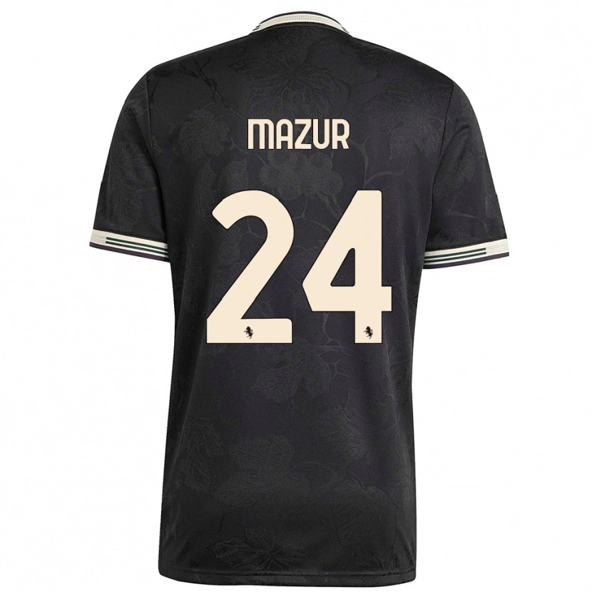Danxen Män Patryk Mazur #24 Svart Vit Grön Tredjesatsen Matchtröjor 2025/26 Tröjor T-Tröja
