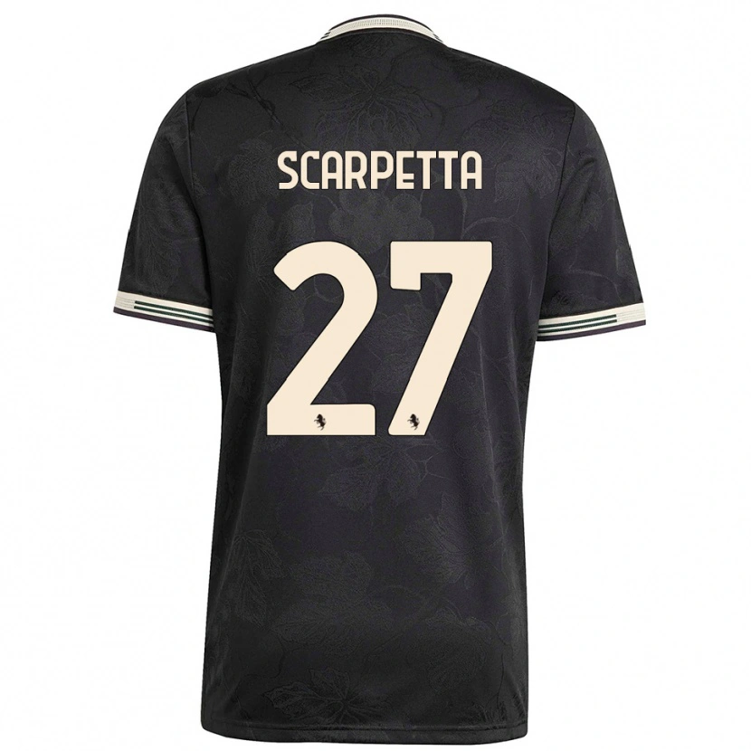 Danxen Män Jacopo Scarpetta #27 Svart Vit Grön Tredjesatsen Matchtröjor 2025/26 Tröjor T-Tröja