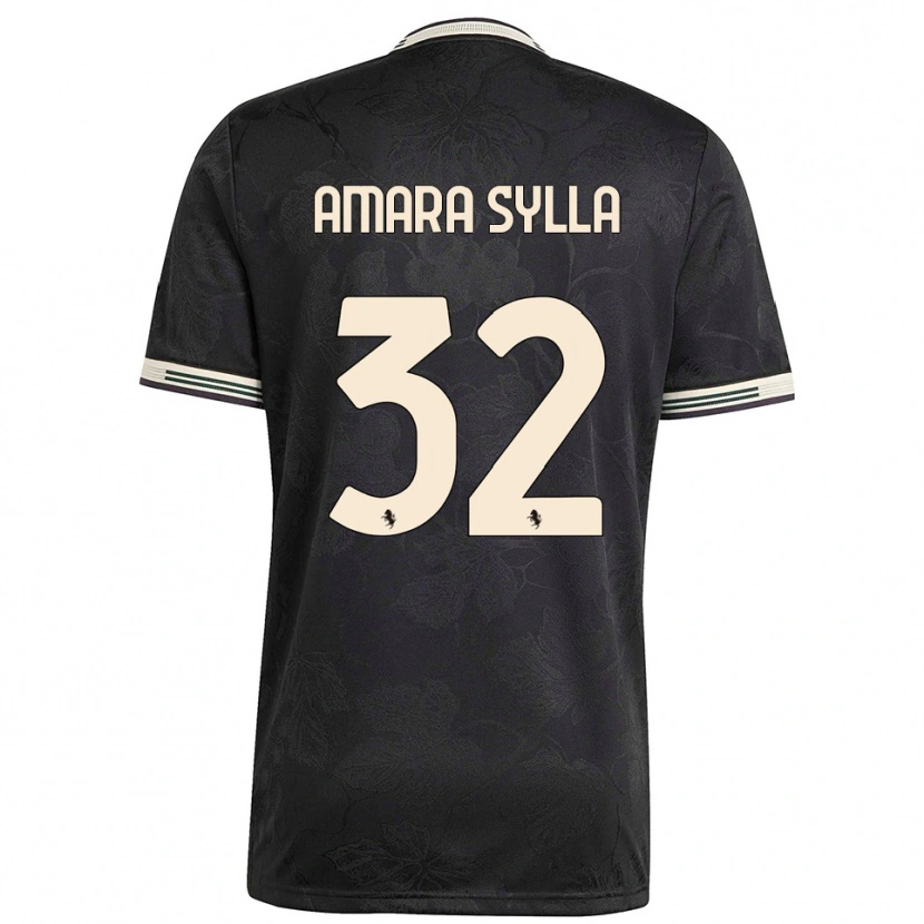 Danxen Män Idris Amara Sylla #32 Svart Vit Grön Tredjesatsen Matchtröjor 2025/26 Tröjor T-Tröja