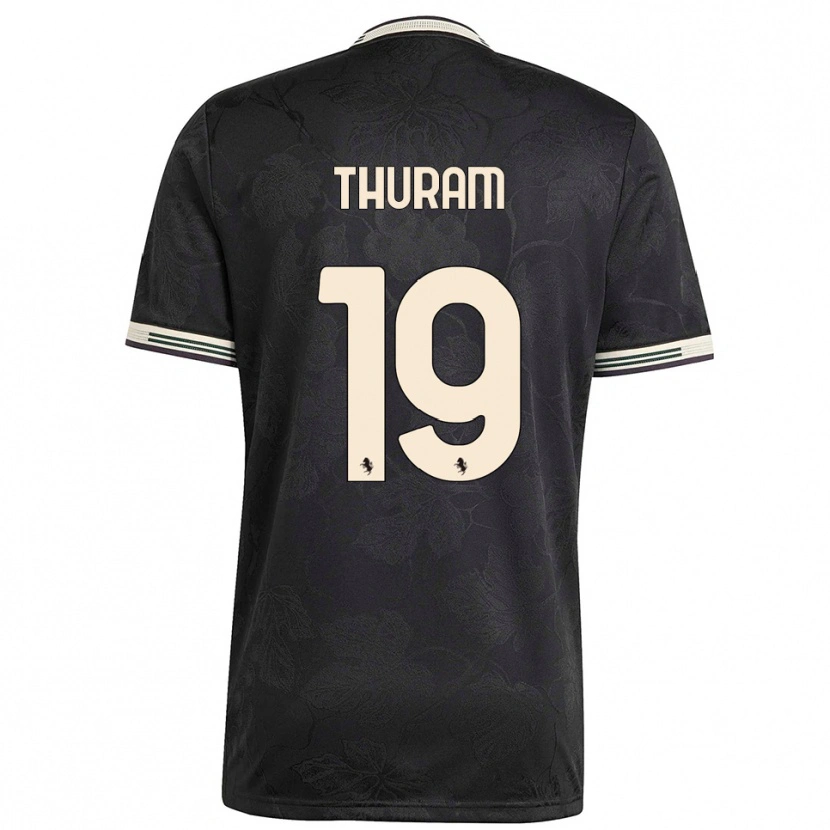 Danxen Män Khéphren Thuram #19 Svart Vit Grön Tredjesatsen Matchtröjor 2025/26 Tröjor T-Tröja