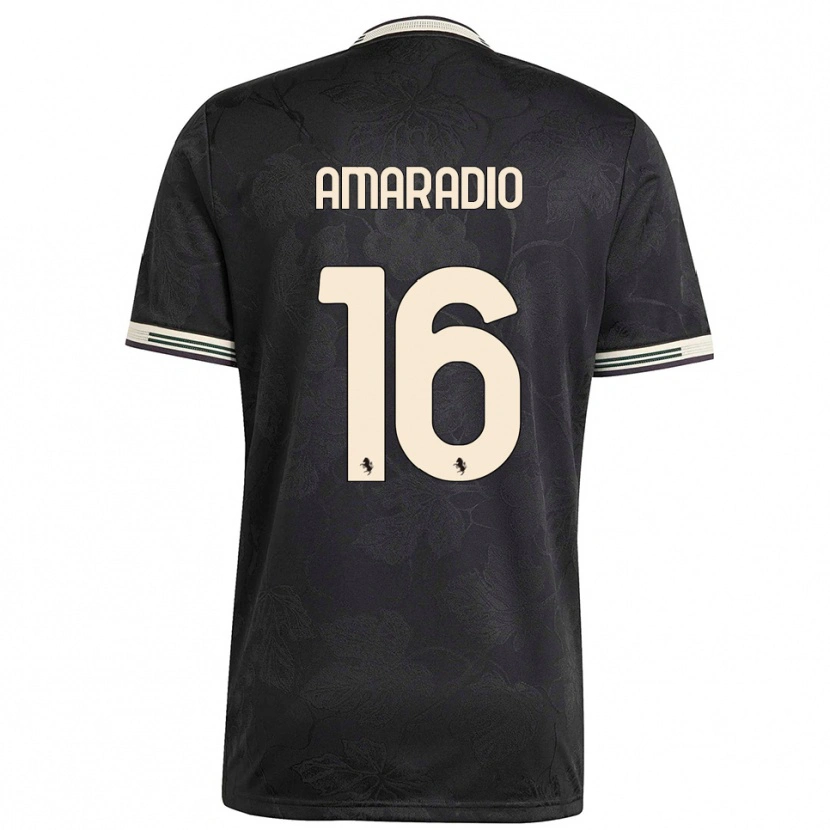 Danxen Män Luca Amaradio #16 Svart Vit Grön Tredjesatsen Matchtröjor 2025/26 Tröjor T-Tröja
