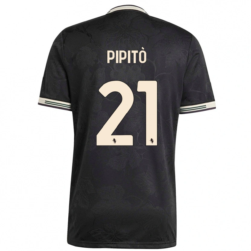 Danxen Män Giuseppe Pipitò #21 Svart Vit Grön Tredjesatsen Matchtröjor 2025/26 Tröjor T-Tröja