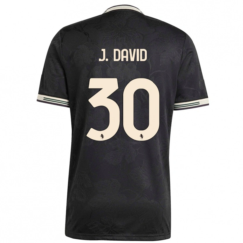 Danxen Män Jonathan David #30 Svart Vit Grön Tredjesatsen Matchtröjor 2025/26 Tröjor T-Tröja