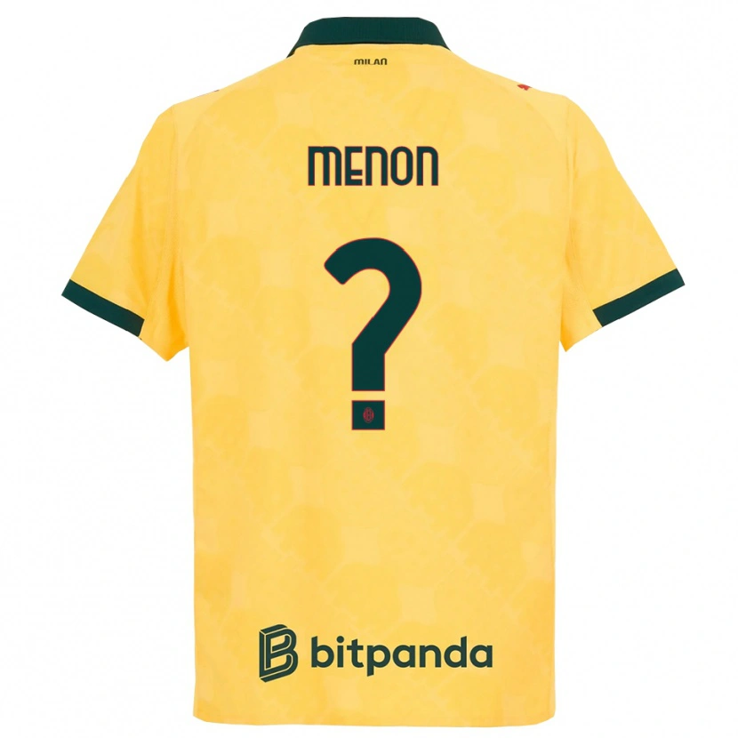 Danxen Män Luca Menon #0 Gul Svart Tredjesatsen Matchtröjor 2025/26 Tröjor T-Tröja