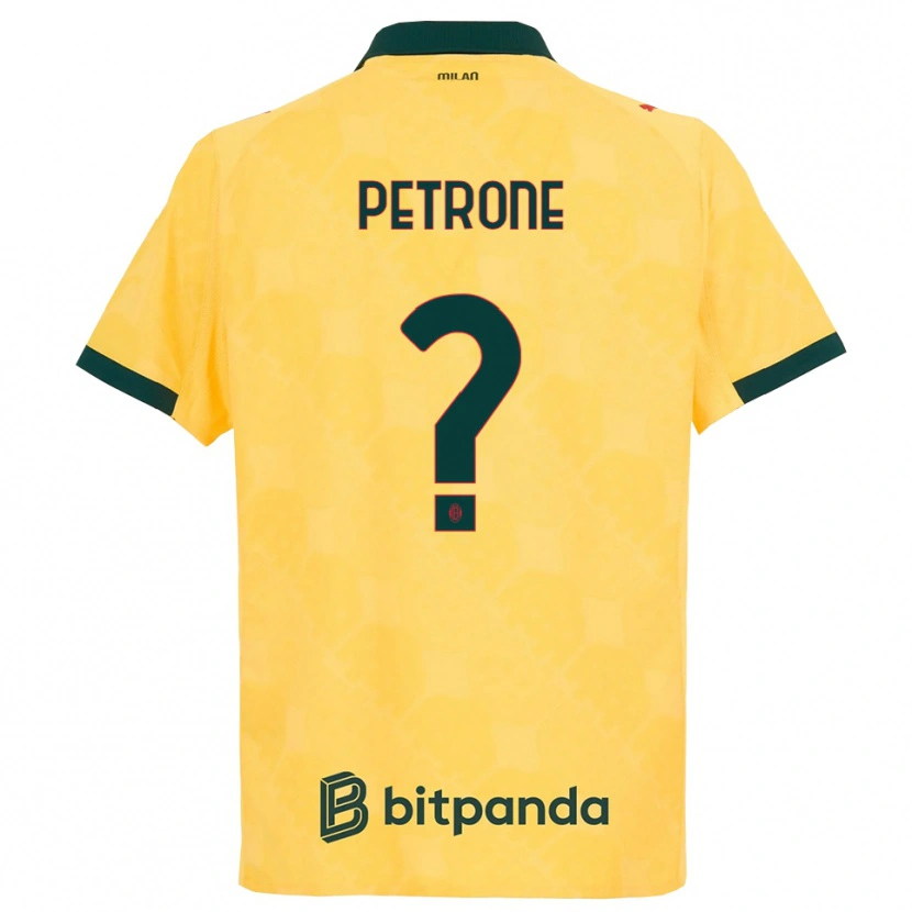 Danxen Män Daniele Petrone #0 Gul Svart Tredjesatsen Matchtröjor 2025/26 Tröjor T-Tröja