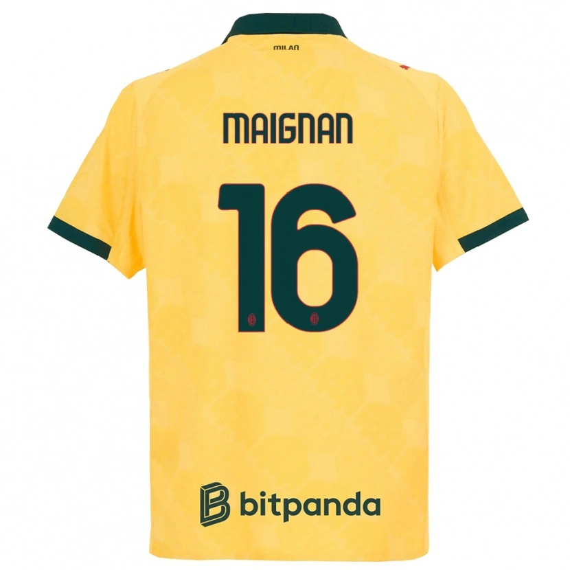 Danxen Män Mike Maignan #16 Gul Svart Tredjesatsen Matchtröjor 2025/26 Tröjor T-Tröja