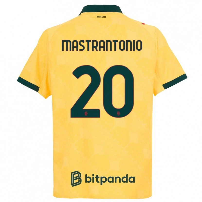 Danxen Män Davide Mastrantonio #20 Gul Svart Tredjesatsen Matchtröjor 2025/26 Tröjor T-Tröja
