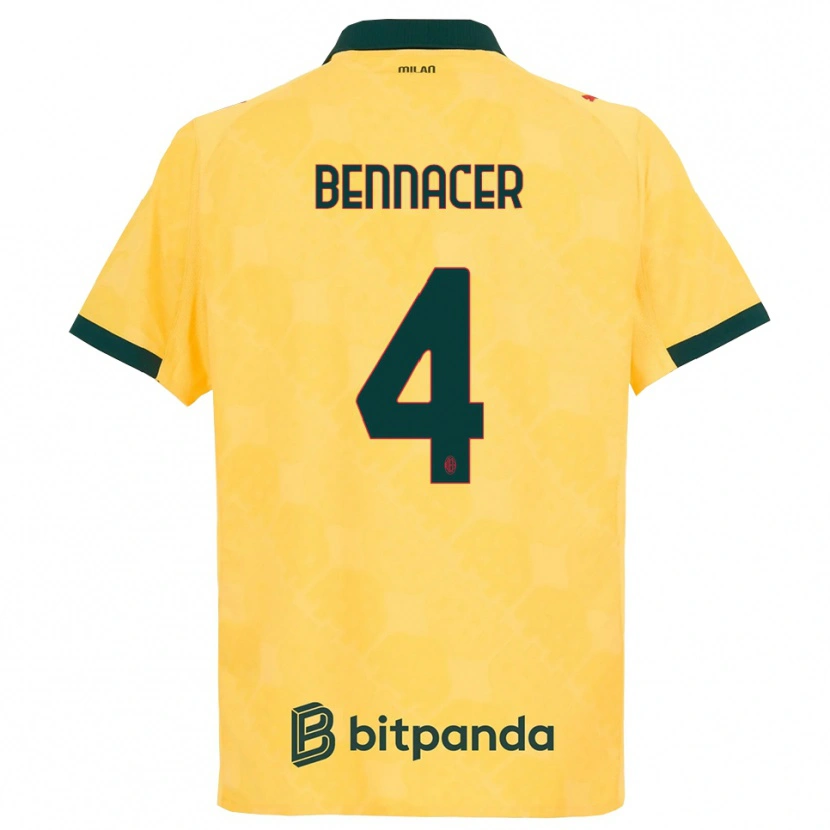 Danxen Män Ismaël Bennacer #4 Gul Svart Tredjesatsen Matchtröjor 2025/26 Tröjor T-Tröja