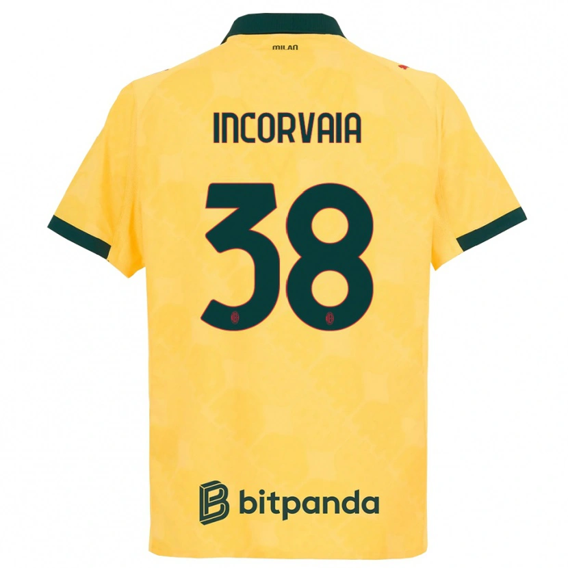 Danxen Män Giovanni Incorvaia #38 Gul Svart Tredjesatsen Matchtröjor 2025/26 Tröjor T-Tröja
