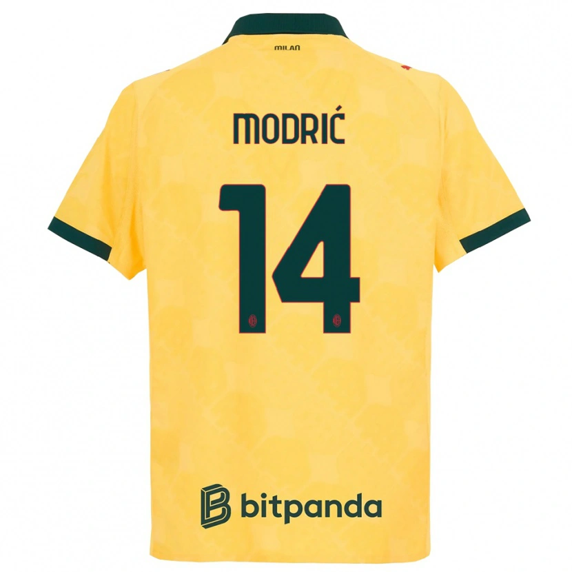 Danxen Män Luka Modrić #14 Gul Svart Tredjesatsen Matchtröjor 2025/26 Tröjor T-Tröja