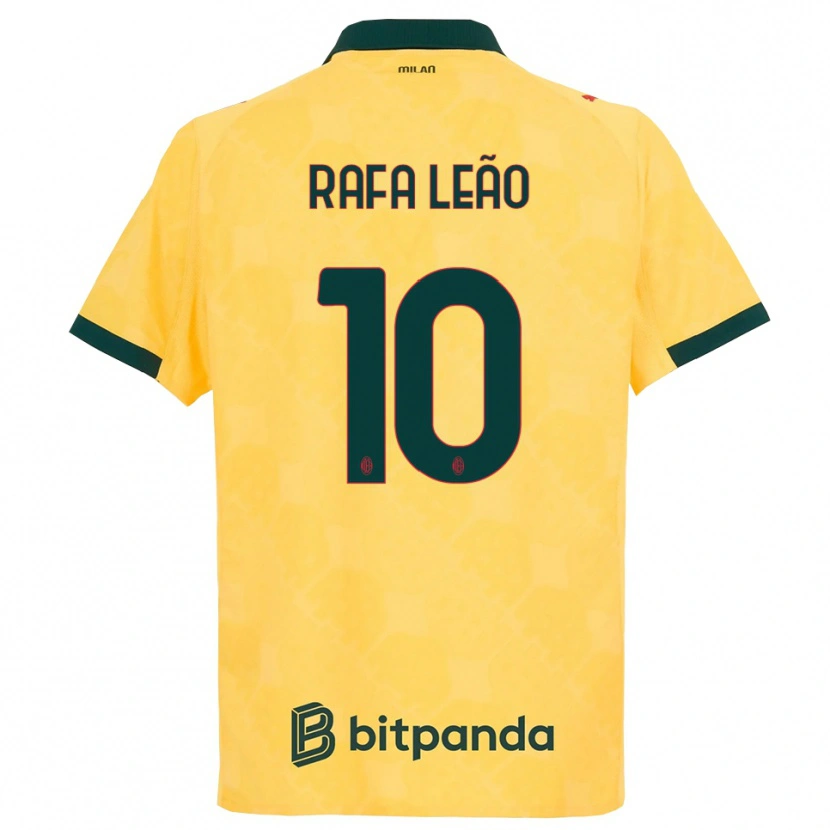 Danxen Män Rafael Leão #10 Gul Svart Tredjesatsen Matchtröjor 2025/26 Tröjor T-Tröja