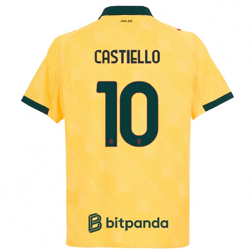Danxen Män Alex Castiello #10 Gul Svart Tredjesatsen Matchtröjor 2025/26 Tröjor T-Tröja