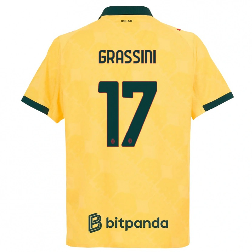 Danxen Män Riccardo Grassini #17 Gul Svart Tredjesatsen Matchtröjor 2025/26 Tröjor T-Tröja