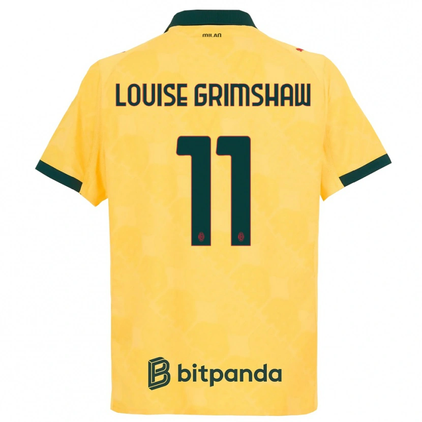 Danxen Män Christy Louise Grimshaw #11 Gul Svart Tredjesatsen Matchtröjor 2025/26 Tröjor T-Tröja