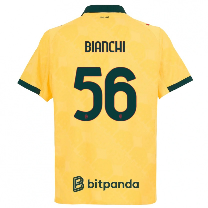 Danxen Män Alessandro Bianchi #56 Gul Svart Tredjesatsen Matchtröjor 2025/26 Tröjor T-Tröja