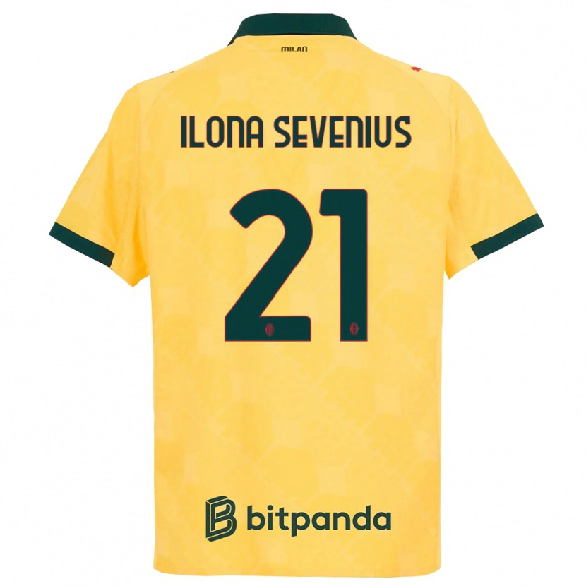 Danxen Män Oona Ilona Sevenius #21 Gul Svart Tredjesatsen Matchtröjor 2025/26 Tröjor T-Tröja