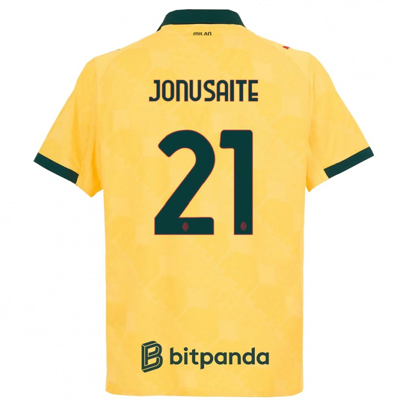 Danxen Män Rimante Jonusaite #21 Gul Svart Tredjesatsen Matchtröjor 2025/26 Tröjor T-Tröja