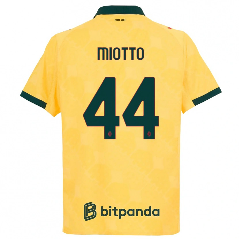 Danxen Män Giorgia Miotto #44 Gul Svart Tredjesatsen Matchtröjor 2025/26 Tröjor T-Tröja