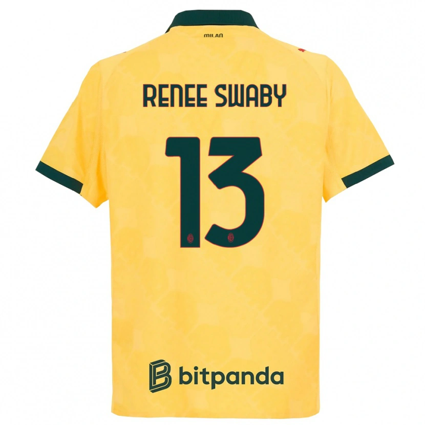 Danxen Män Allyson Renee Swaby #13 Gul Svart Tredjesatsen Matchtröjor 2025/26 Tröjor T-Tröja