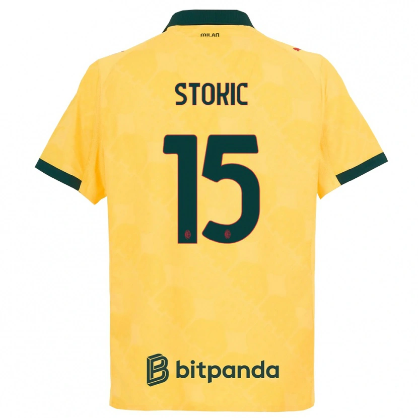 Danxen Män Sara Stokić #15 Gul Svart Tredjesatsen Matchtröjor 2025/26 Tröjor T-Tröja