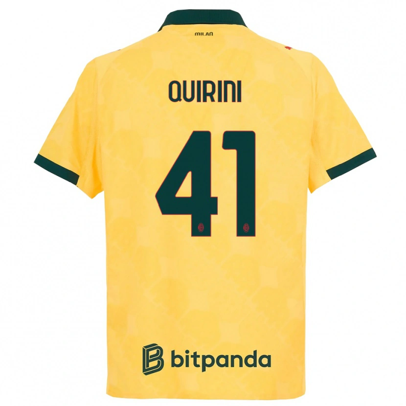 Danxen Män Ettore Quirini #41 Gul Svart Tredjesatsen Matchtröjor 2025/26 Tröjor T-Tröja