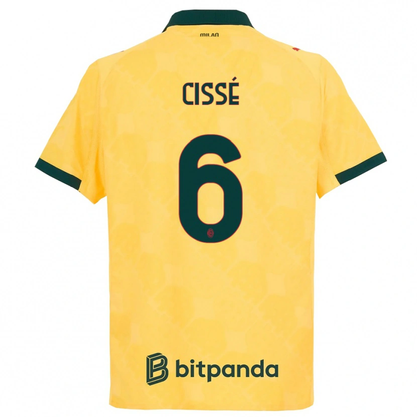 Danxen Män Maiga-Hamadoun Cissé #6 Gul Svart Tredjesatsen Matchtröjor 2025/26 Tröjor T-Tröja