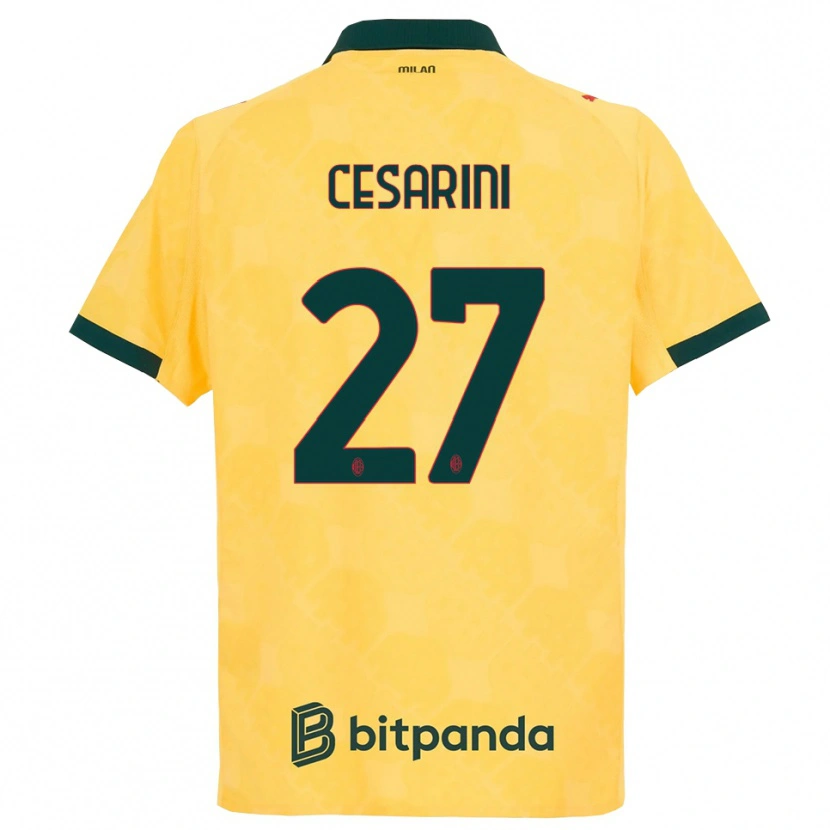 Danxen Män Erin Maria Patrizia Cesarini #27 Gul Svart Tredjesatsen Matchtröjor 2025/26 Tröjor T-Tröja