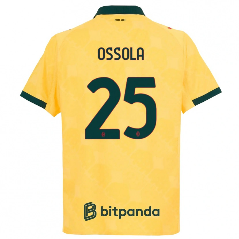 Danxen Män Lorenzo Ossola #25 Gul Svart Tredjesatsen Matchtröjor 2025/26 Tröjor T-Tröja