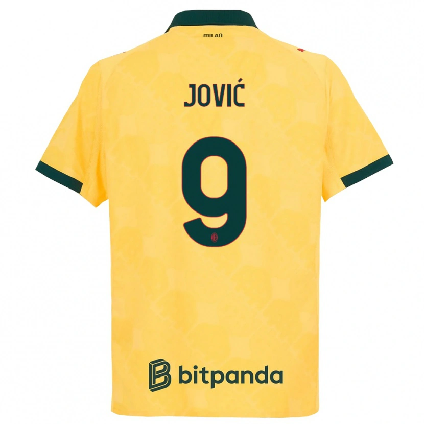 Danxen Män Luka Jovic #9 Gul Svart Tredjesatsen Matchtröjor 2025/26 Tröjor T-Tröja