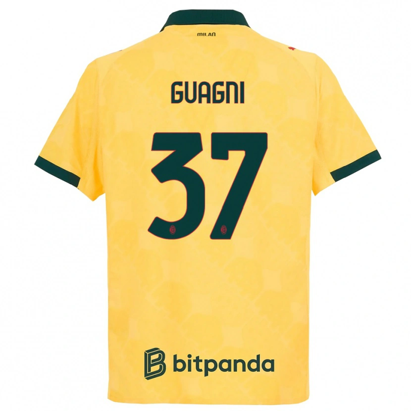 Danxen Män Alia Guagni #37 Gul Svart Tredjesatsen Matchtröjor 2025/26 Tröjor T-Tröja